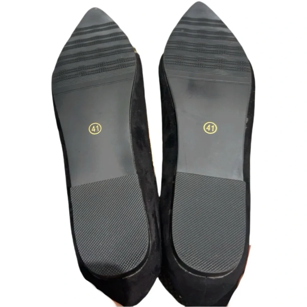 Elegant Studded Flats Whimsigoth Glam Rock Black Gray Maroon Size 41/10-10.5 US